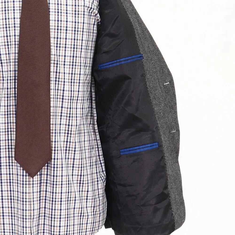 Tommy Hilfiger 42R Gray HB 2-Button Sport Coat Blazer Jacket G238